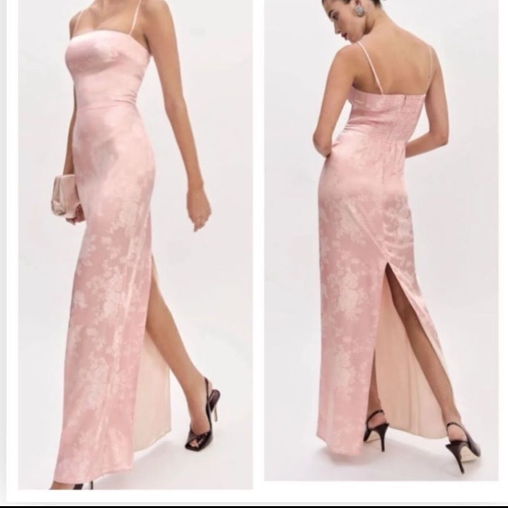 Reformation Frankie Dress In Powder Pink $298